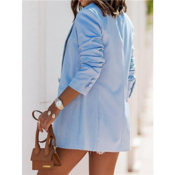 Double-Breasted Long Sleeve Blazer - Picture 8 of 15